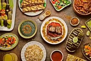 Various Cairo street food dishes, including Koshari, Ful Medames, and Ta’ameya